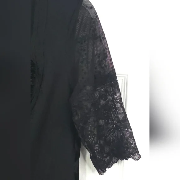 Kollontai Gothic Lolita Lace & Mesh Mini Dress Velvet Back Size L - Picture 5 of 9